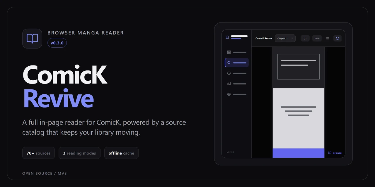 ComicK Revive v0.3.0 browser manga reader artwork