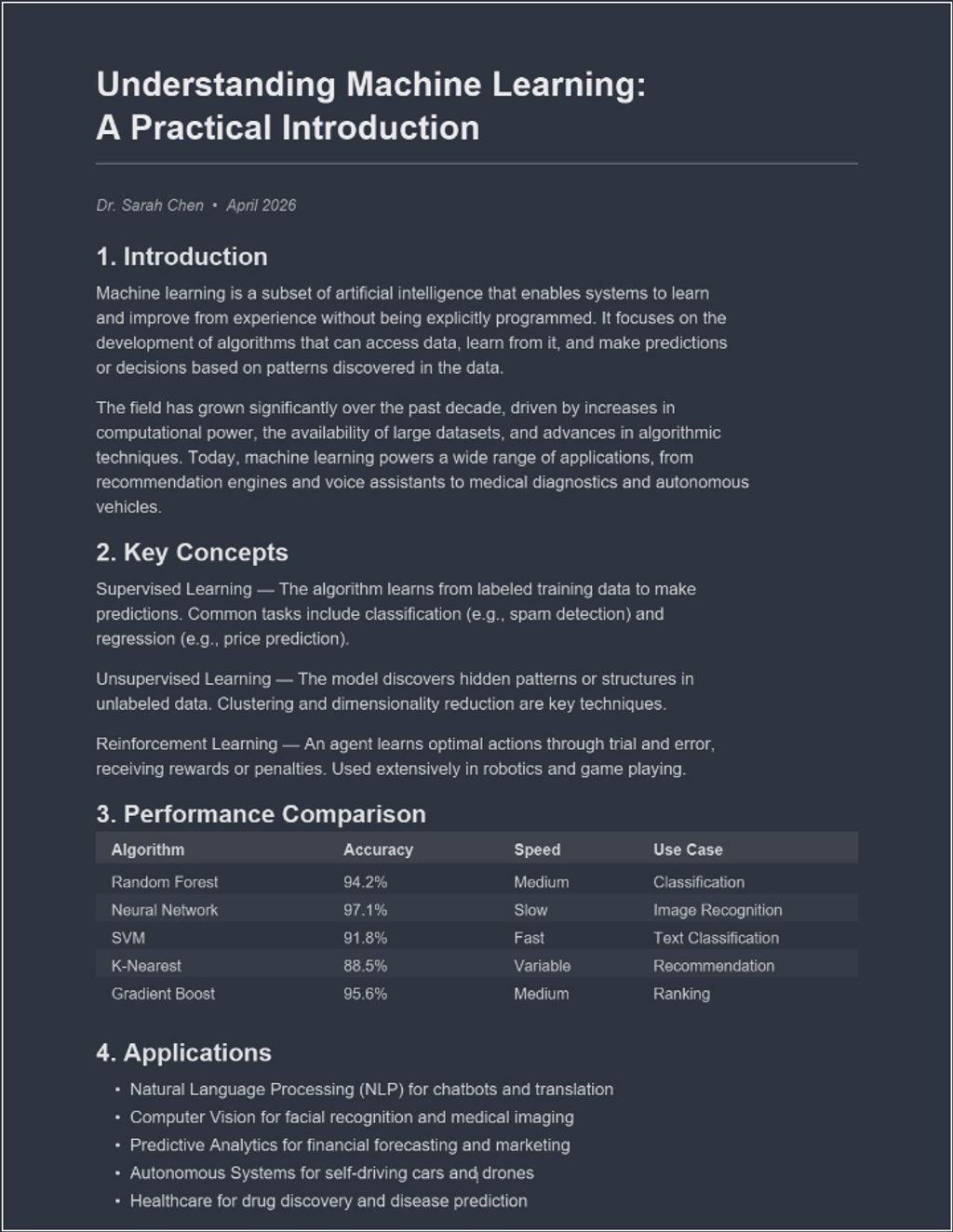 PDF Dark Mode Converter displayed on an iPad in landscape orientation with the Nord theme