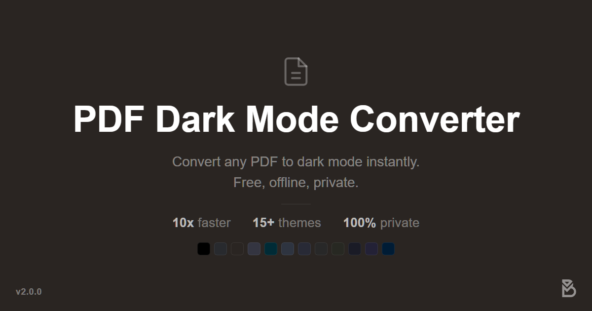 Convert PDF to Dark Mode - Free Online Tool | 16+ Themes